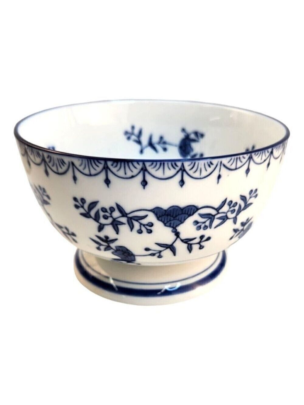 Royal China Blue White Porcelain Serving Bowl 6.25 Wide 4 Tall